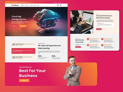 Cloud Storage Service - Website Design and Develop cloud app landing page cloud storage web cloud storage website design cloud web design cloud web ui cloud website design colud service website design web design website develop