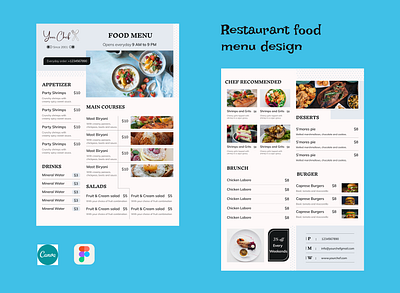 RESTAURANT FOOD MENU DESIGN. book branding design flyer foodmenu graphic design interaction logo productdesign restaurant ui ux