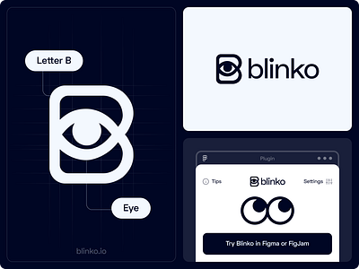 Blinko - Logotype blinko branding eyes eyesight figjam figma health logo plugin productivity ui ux vision