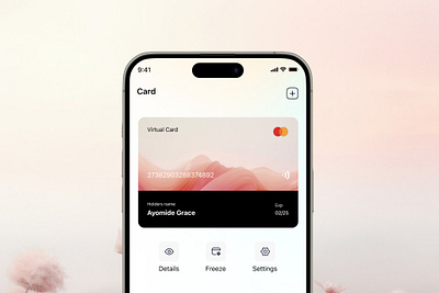 Virtual Card branding design fin tech mobile app product design ui uiux ux