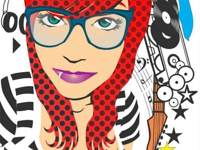 Geek Girl digital art illustration
