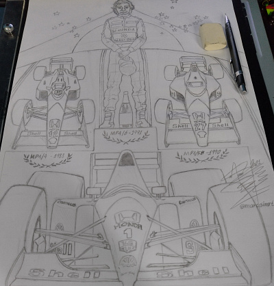 Senna - Hand drawn drawing senna sketch