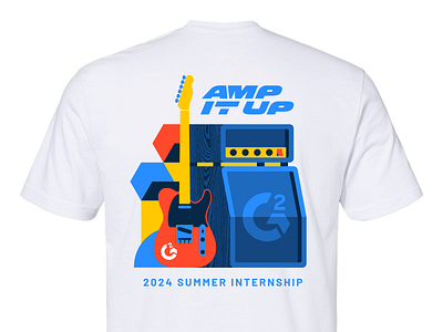 Summer Internship Shirts 🤘 amp apparel branding clothing dimensional flat guitar illustration illustrative logo merch merchandise modern mural music shirt swag texture triadic wood grain