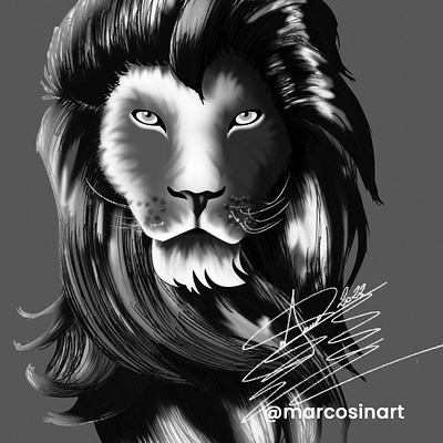 Lion digital art illlustration lion