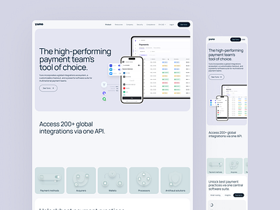 Yuno fintech website figma finance fintech fintech startup fintech website illustrations landing landing design landing page modern web design webflow website