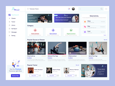Fitcruve-Fitness Class Dashboard app design branding case study dashboard fitness dashboard graphic design landing page mood board prototyping ui uiux ux web design website wireframe