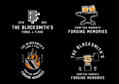 The Blacksmith's Forge and Flask Bar brand identity branding design graphic design illustration logo typeface