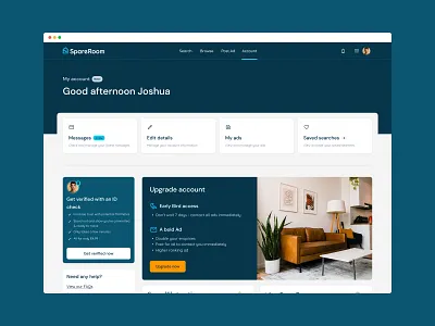 Flat and House Share Website Redesign account app clean concept dashboard design homepage proptech real estate redesign ui ux web web design website