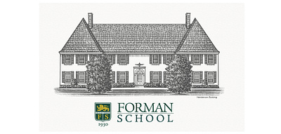 Forman School Illustrations created by Steven Noble architecture artwork branding design drawing engraving etching illustration line art scratchboard steven noble woodcut