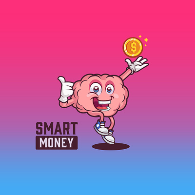 Smart Money branding cartoon illustration logo mascot