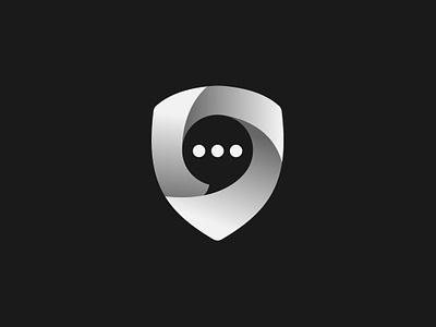 Secured Chat logo chat logo chat security logo security logo shield logo