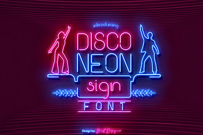Disco Neon Sign Font by Beast Designer neon neon font neon typography purchase