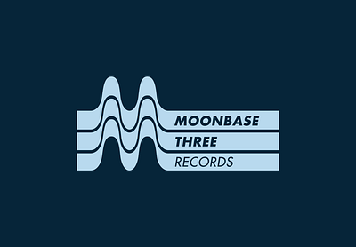 Moonbase Three Records branding design logo mightymoss music record record label typography
