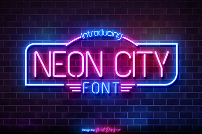 NEON CITY FONT By Beast Designer city vibe font