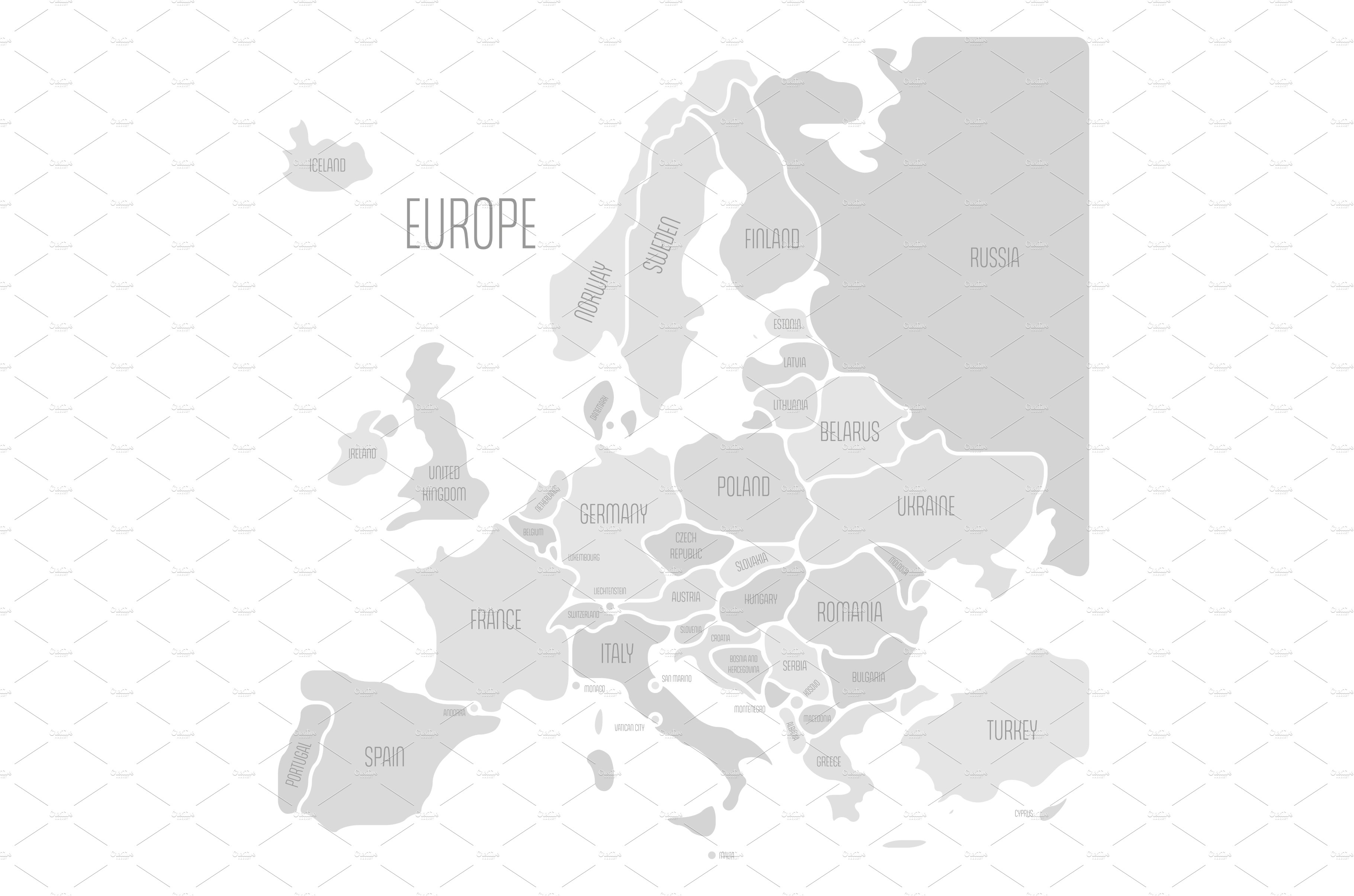 Simplified smooth map of Europe by Petr Polák on Dribbble