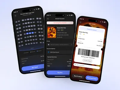 FlixTix - Ticket Booking Flow booking app booking fow cinema cinema app cinema booking cinema seating cinema ticket design mobile app mobile design product design schedule ticket booking ticket booking flow ui ui design uiux