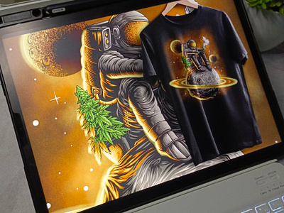 CHILL IN SPACE apparel astro astronout chill clothing clothing brand earth galaxy halloween marijuana merchendise monster nft nft creator planet smoke smoker tshirt design universe weed