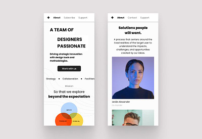 Design Solution Agency Mobile Page agency freelancer landing page ui designer ui ux design ux designer web designer