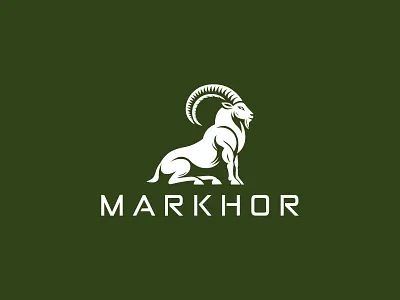 MARKHOR LOGO alps anima animals antler big horn capricorn forest high up horns ibex jump jumping line line art markhor mountain rock rough vector wildlife