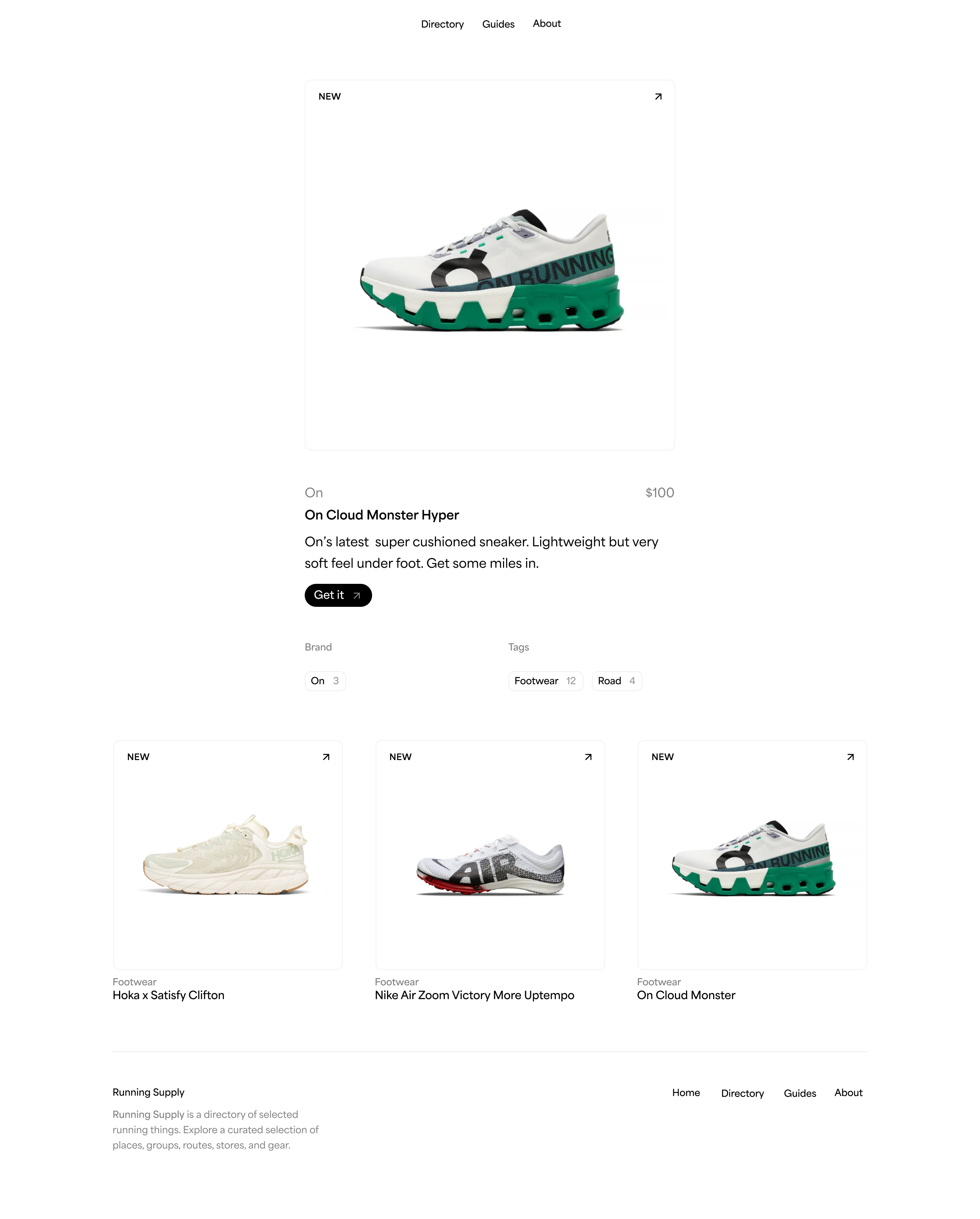 Running Supply astro figma minimal web website
