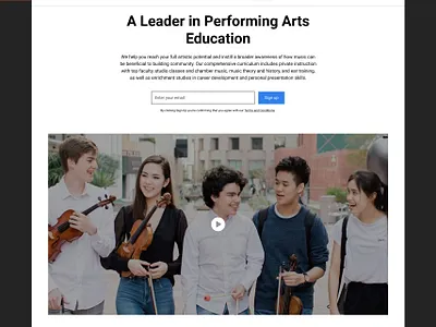 School Arts Education Landing Page agency design freelancer landing page mobile apps ui design ux design web designer