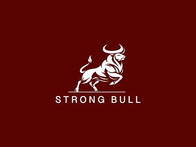 STRONG BULL LOGO branding business company consult finance graphic design horn logo for sale minimal logo minimalistic strong strong bull taurus ui ux vector
