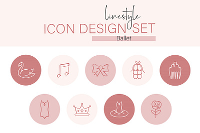 Linestyle Icon Design Set Ballet show