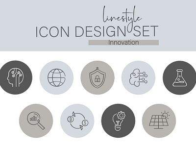 Linestyle Icon Design Set Innovation light