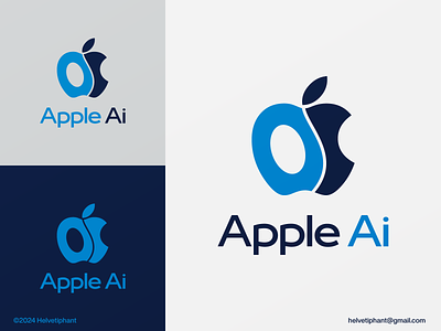 Apple Ai - apple ai apple artificial intelligence brand design branding custom logo design icon logo logo concept logo design logo proposal logotype minimalist logo typography
