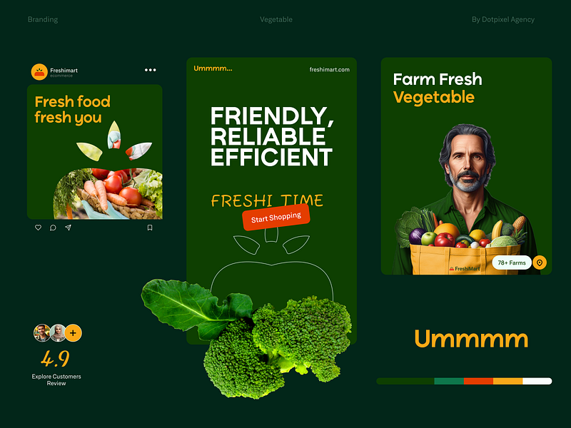 Freshimart Brand Identity Design brand brand design branding consultancy corporate brand design dotpixel agency fintech branding freshimart grocery illustration logo and branding saas design startup startup branding super market supershop visual identity