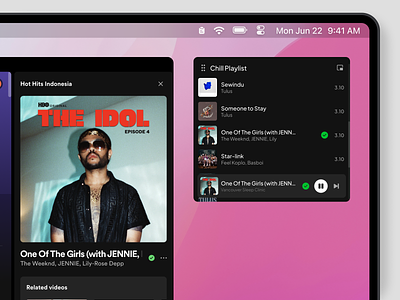 Spotify Miniplayer Playlist Component clean component concept design miniplayer modal music music player pause play player popup spotify ui