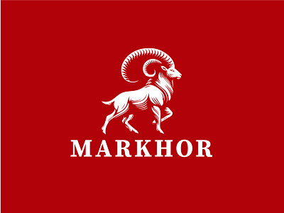 MARKHOR LOGO alps animal animals antler app high up ibex jump jumping line markhor markhor logo for sale rgb rock rough