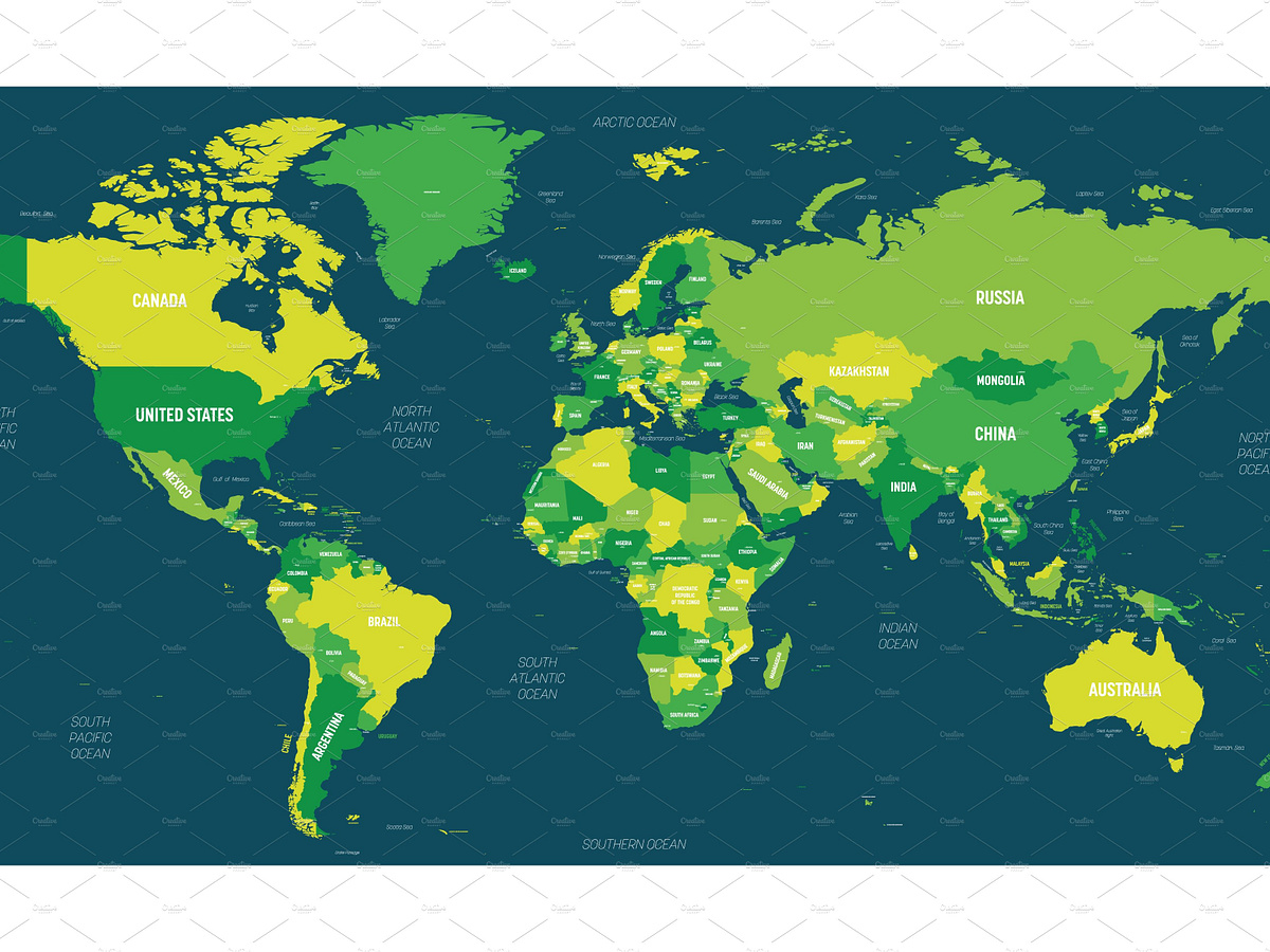 World Map Green Hue Colored On By Petr Polák On Dribbble