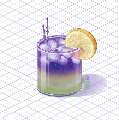 Lavender lemonade art study digital watercolor food illustration illustration original art watercolor art