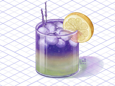 Lavender lemonade art study digital watercolor food illustration illustration original art watercolor art