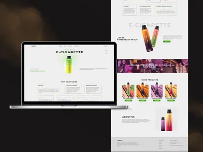 E-Cigarette website design animation branding design design kit e cigarette illustration motion graphics ui ui design ui kit ux ux design web design