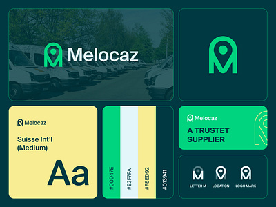 Melocaz - Logo Design Concept b2b brand identity branding concept creative delivery designer portfolio food delivery letter m local location logistic logo logo designer modern move place service simple unique