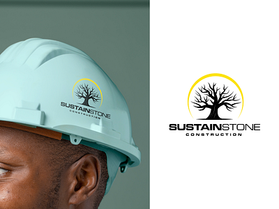SUSTAINSTONE LOGO branding construction construction logo design graphic design illustration logo tree tree logo