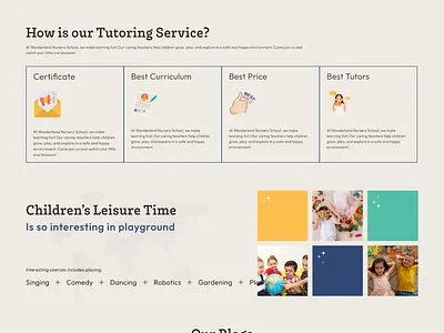 Kids Nursery Web Landing Page branding case study design education illustration kids kids education kids nursery landing page learning nursery ui ui design ux ux design web design website design
