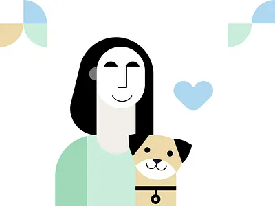 Pet safe concept dog flat illustration pet sketch