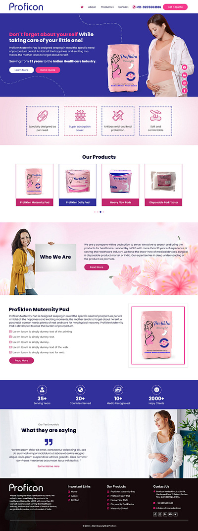 Mother care Website Design design ui