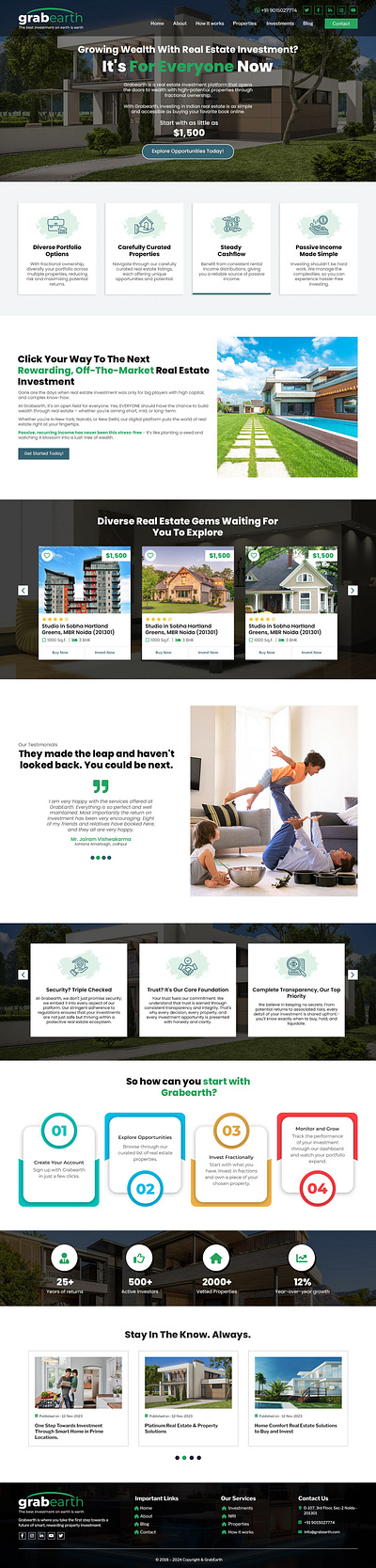 Real estate investment website design design ui