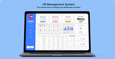HR Management System communication dashboard data base employee employment hr management leave report report uiux