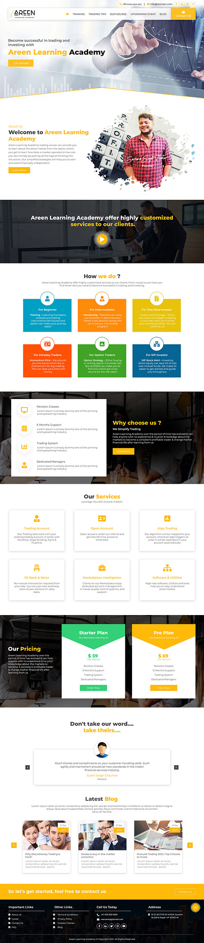 Learning Academy Website Design design ui