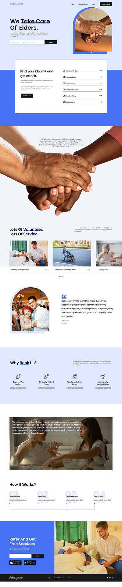 Eldercare Website Design design ui