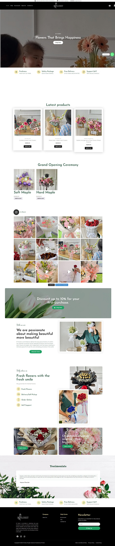 SF Florist ecommerce ui website wordpress