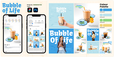 Feed IG Buble Drink branding graphic design ui