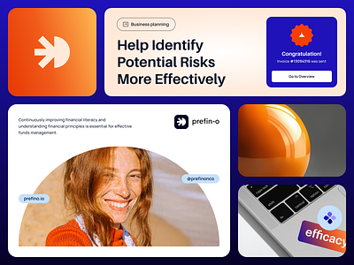 Prefin-o Product Visuals 3d brand branding commerce finance fintech gradient identity logo photo post product social media ui