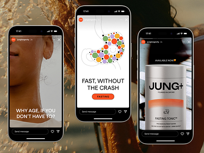 JUNG+ brand - Social Media branding graphic design instagram logo posts social media stories