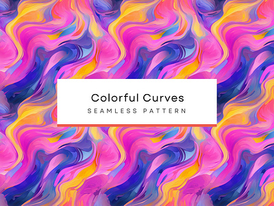 Colorful Curves ,Seamless Patterns 300 DPI, 4K, wave Patterns abstract design colorful ribbons digital oil painting hand drawn elements seamless pattern soft textures swirls and waves